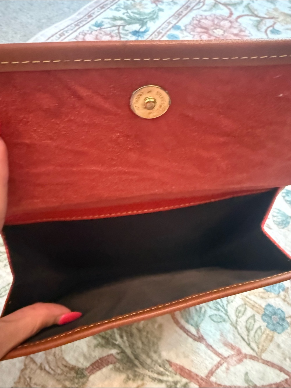 Dooney & Bourke Red and Brown Leather Messenger Bag - Picture 13 of 15